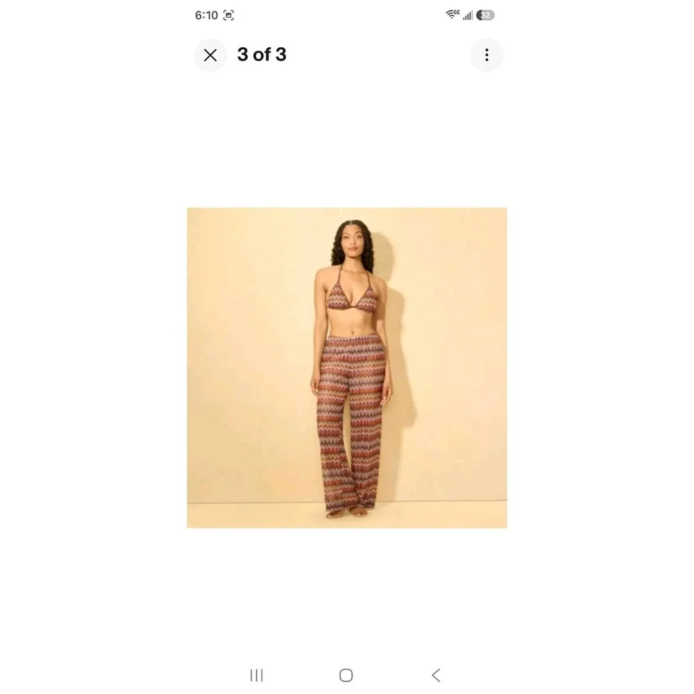 Women's LG Zig-Zag Beachy Crochet Swim Cover Up Pants Shade & Shore Multi (280)